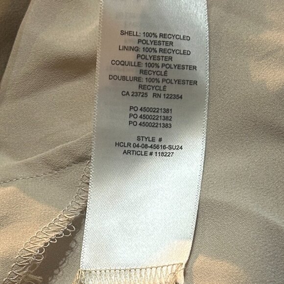 Aritzia Wilfred Free Women’s Taupe Chiffon Slip Dress M Lined Minimalist Flowy - Picture 8 of 8